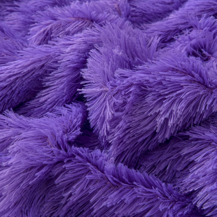 91家纺网 家纺一手货源 找家纺 卡奥家纺 2021多功能双层超柔长毛毯空调毯毛绒被套 紫罗兰