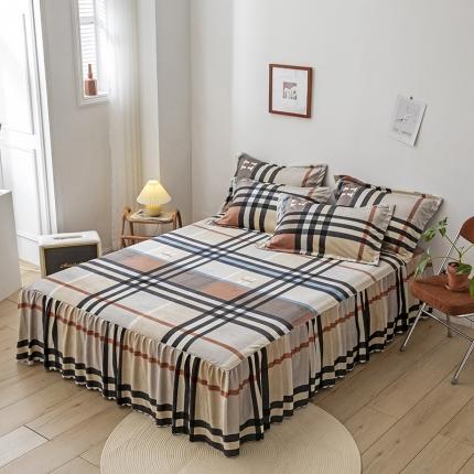 91家纺网 家纺一手货源 找家纺 纽缦 2020新款绒单层床裙 布鲁斯