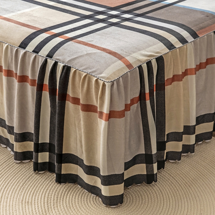 91家纺网 家纺一手货源 找家纺 纽缦 2020新款绒单层床裙 布鲁斯