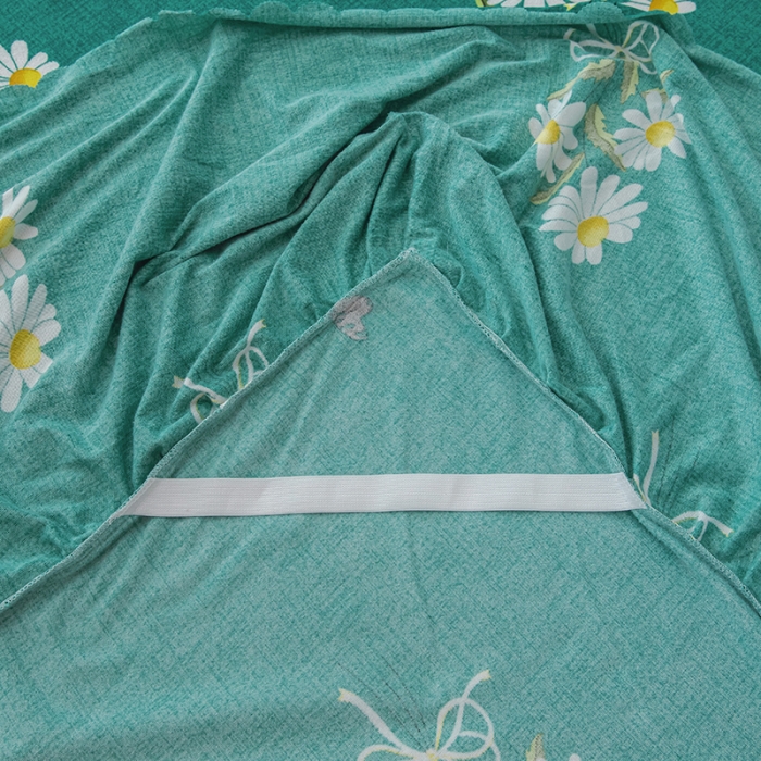 91家纺网 家纺一手货源 找家纺 纽缦 2020新款绒单层床裙 雏菊满园绿