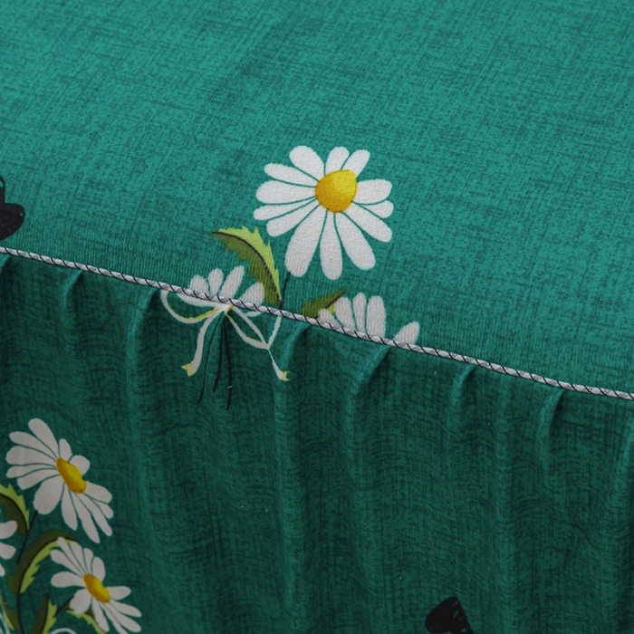 91家纺网 家纺一手货源 找家纺 纽缦 2020新款绒单层床裙 雏菊满园绿