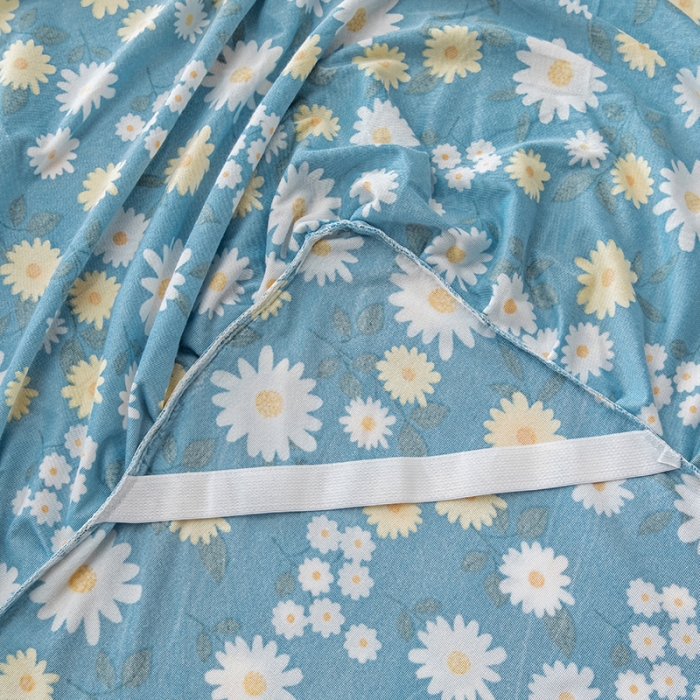 91家纺网 家纺一手货源 找家纺 纽缦 2020新款绒单层床裙 雏菊之恋蓝