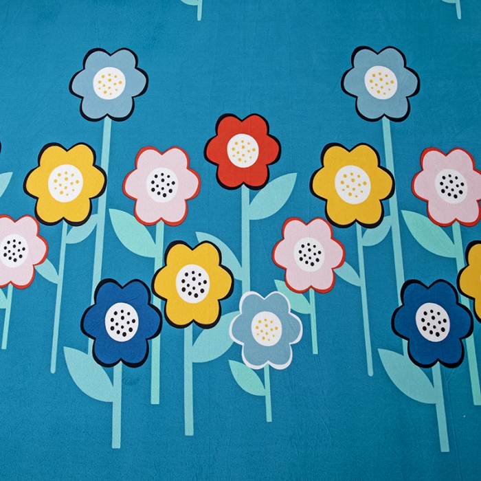 91家纺网 家纺一手货源 找家纺 纽缦 2020新款绒单层床裙 花田梦蓝