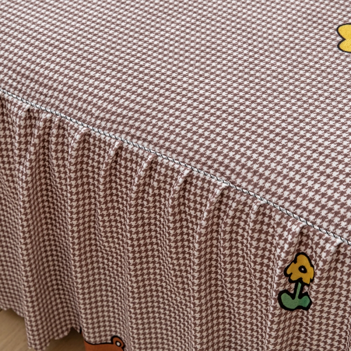 91家纺网 家纺一手货源 找家纺 纽缦 2020新款绒单层床裙 可可佳人浅咖