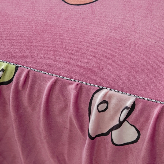 91家纺网 家纺一手货源 找家纺 纽缦 2020新款绒单层床裙 蘑菇派玉