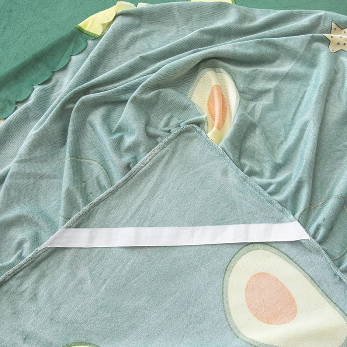 91家纺网 家纺一手货源 找家纺 纽缦 2020新款绒单层床裙 牛油果绿