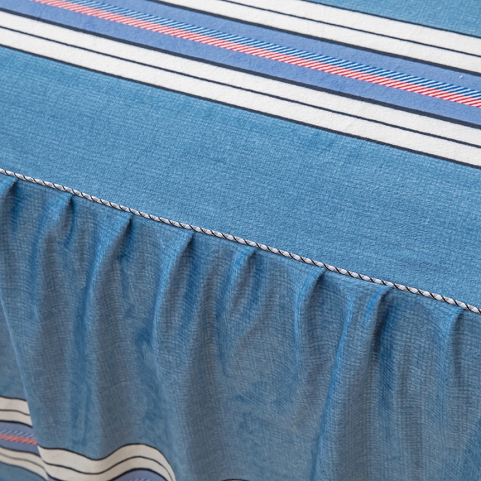 91家纺网 家纺一手货源 找家纺 纽缦 2020新款绒单层床裙 索菲亚蓝