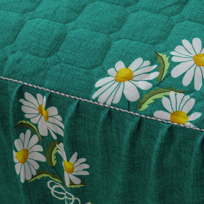 91家纺网 家纺一手货源 找家纺 纽缦 2020新款绒夹棉床裙 雏菊满园绿