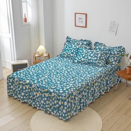 纽缦 2020新款绒夹棉床裙 雏菊之恋蓝