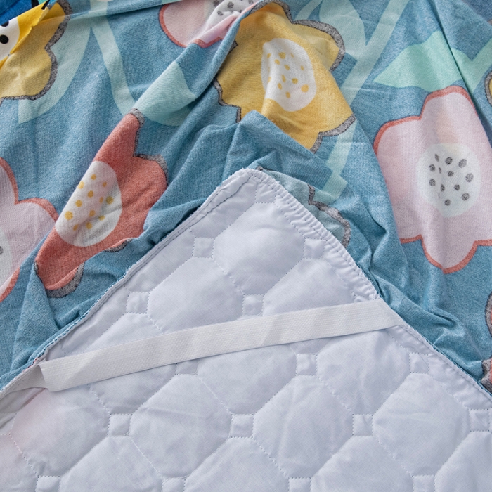 91家纺网 家纺一手货源 找家纺 纽缦 2020新款绒夹棉床裙 花田梦蓝