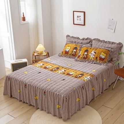 纽缦 2020新款绒夹棉床裙 可可佳人浅咖