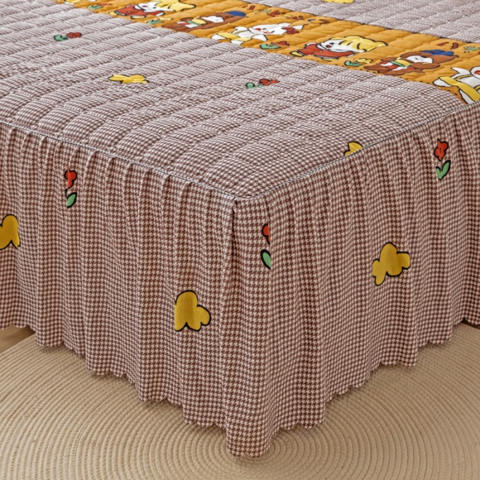 91家纺网 家纺一手货源 找家纺 纽缦 2020新款绒夹棉床裙 可可佳人浅咖