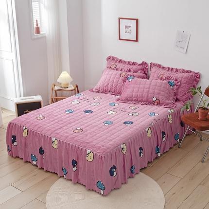 纽缦 2020新款绒夹棉床裙 蘑菇派玉