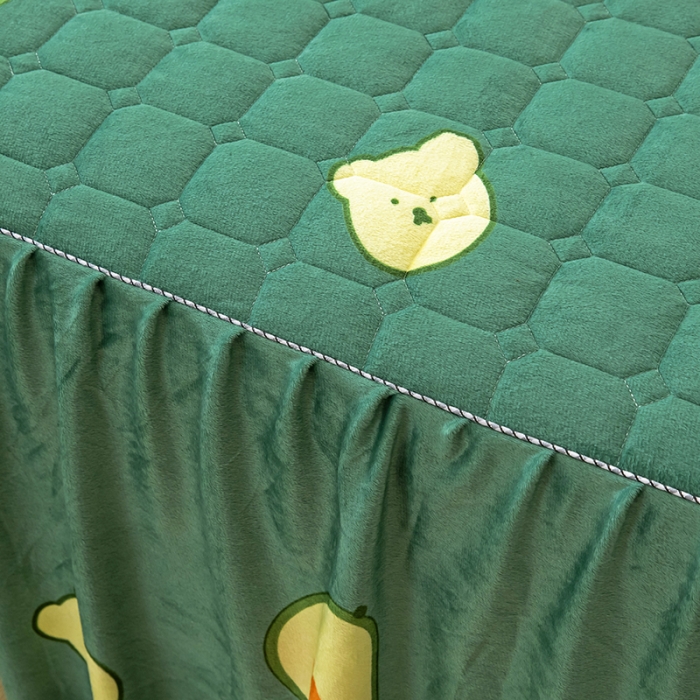 91家纺网 家纺一手货源 找家纺 纽缦 2020新款绒夹棉床裙 牛油果绿