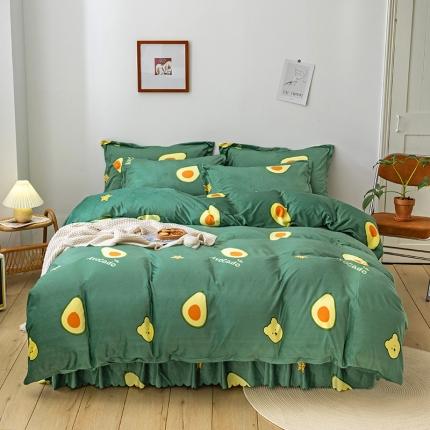 91家纺网 家纺一手货源 找家纺 （总）纽缦 2020新款绒单层床裙四件套