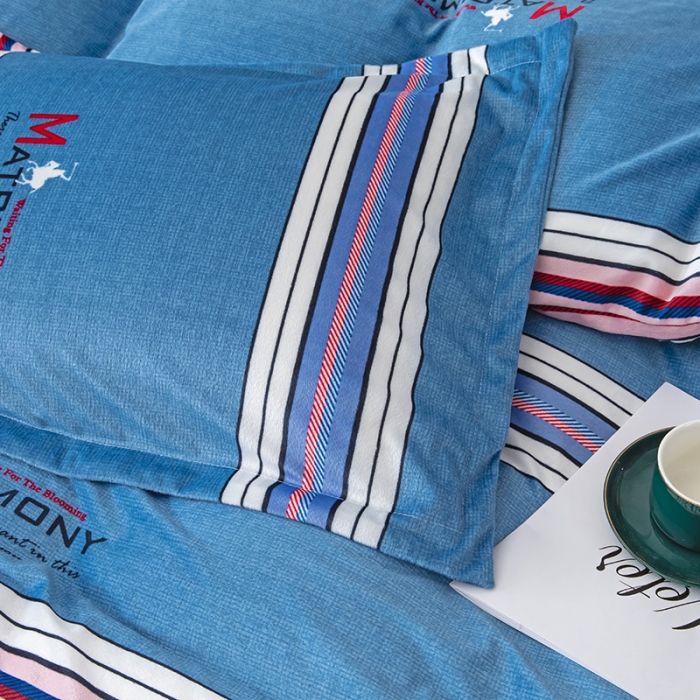 91家纺网 家纺一手货源 找家纺 纽缦 2020新款绒单层床裙四件套 索菲亚蓝