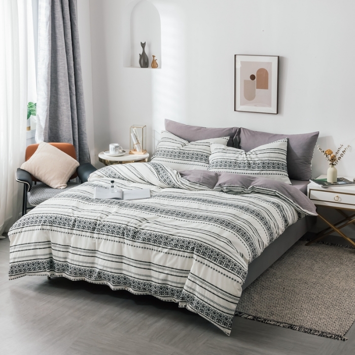 91家纺网 家纺一手货源 找家纺 三沁家居家居 2020新款全棉60支欧式提花四件套 维祺-爵仕灰