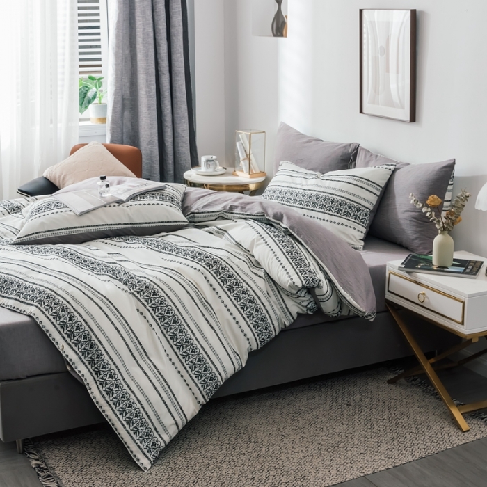 91家纺网 家纺一手货源 找家纺 三沁家居家居 2020新款全棉60支欧式提花四件套 维祺-爵仕灰