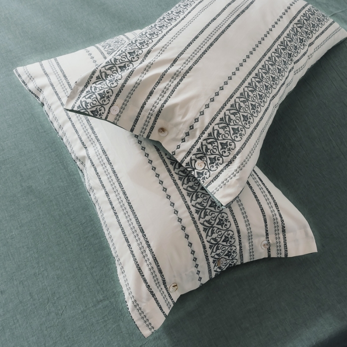 91家纺网 家纺一手货源 找家纺 三沁家居家居 2020新款全棉60支欧式提花四件套 维祺-香草绿