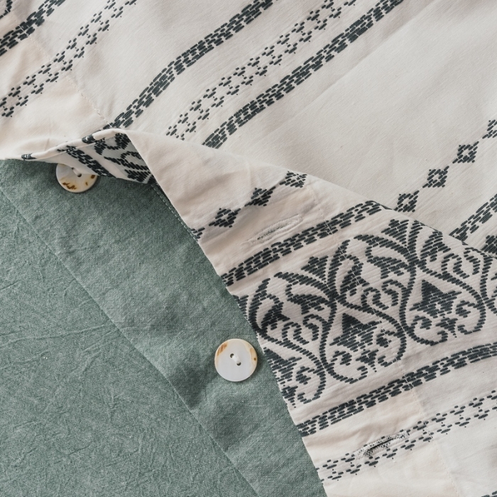 91家纺网 家纺一手货源 找家纺 三沁家居家居 2020新款全棉60支欧式提花四件套 维祺-香草绿