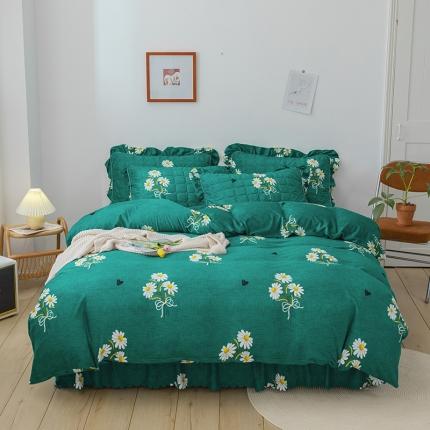 91家纺网 家纺一手货源 找家纺 （总）纽缦 2020新款绒夹棉床裙四件套