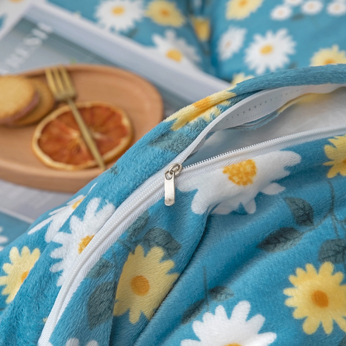 91家纺网 家纺一手货源 找家纺 纽缦 2020新款单被套 雏菊之恋蓝