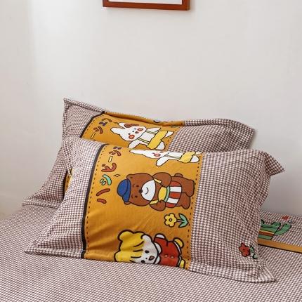 纽缦 2020新款信封枕套一对 可可佳人浅咖