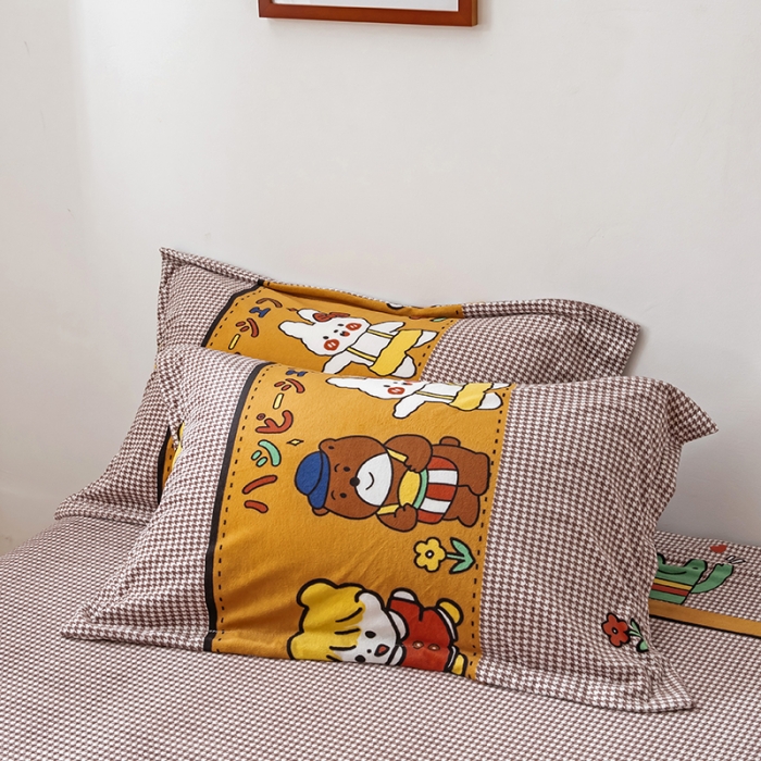 91家纺网 家纺一手货源 找家纺 纽缦 2020新款信封枕套一对 可可佳人浅咖