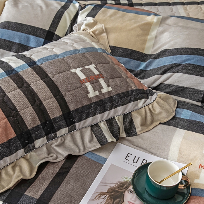 91家纺网 家纺一手货源 找家纺 纽缦 2020新款夹棉枕套一对 布鲁斯