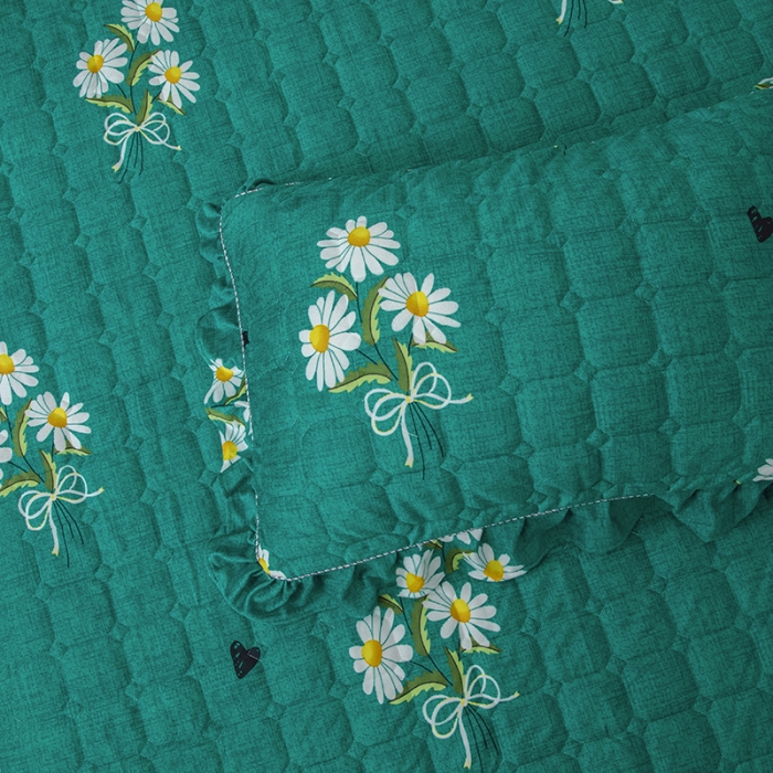 91家纺网 家纺一手货源 找家纺 纽缦 2020新款夹棉枕套一对 雏菊满园绿