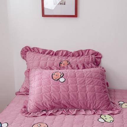 91家纺网 家纺一手货源 找家纺 纽缦 2020新款夹棉枕套一对 蘑菇派玉