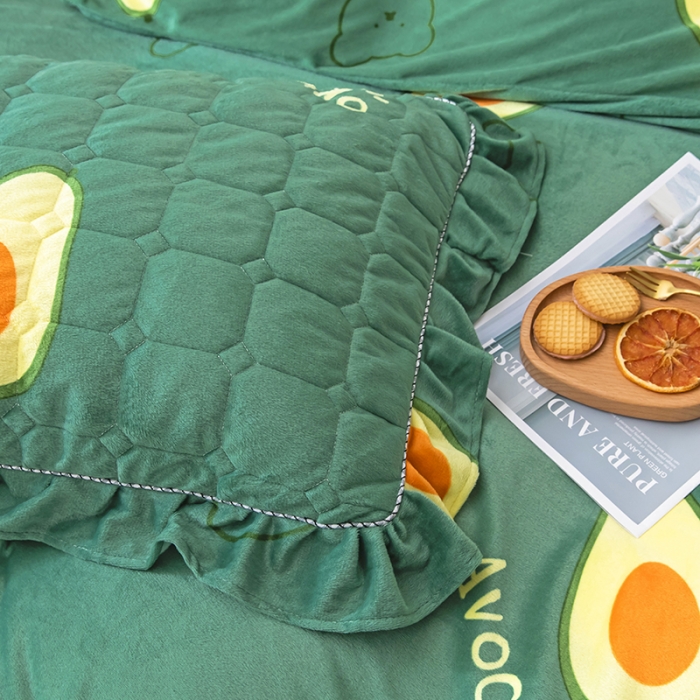 91家纺网 家纺一手货源 找家纺 纽缦 2020新款夹棉枕套一对 牛油果绿