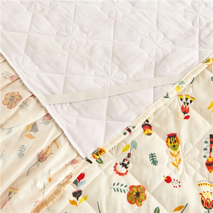 91家纺网 家纺一手货源 找家纺 十个点家纺 2022新款全棉蕾丝夹棉床裙四件套 花开那时