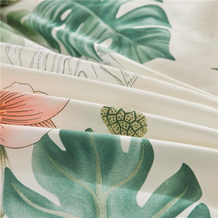 91家纺网 家纺一手货源 找家纺 十个点家纺 2022新款全棉蕾丝夹棉床裙四件套 花叶倾城