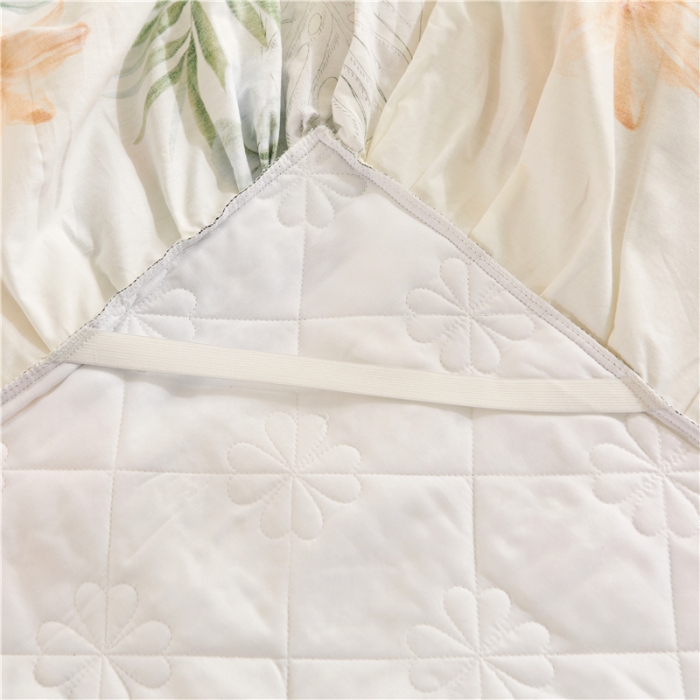 91家纺网 家纺一手货源 找家纺 十个点家纺 2022新款全棉蕾丝夹棉单床裙 花叶倾城