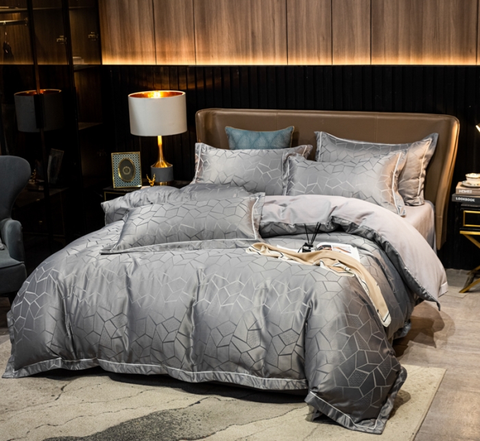 91家纺网 家纺一手货源 找家纺 （总）眠帛全棉磨毛轻奢四件套A版贡缎提花B版全棉磨毛2