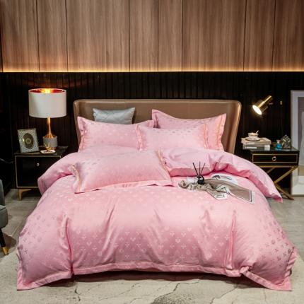 眠帛全棉磨毛轻奢四件套A版水洗提花B版全棉磨毛2 爱维粉