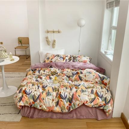 91家纺网 家纺一手货源 找家纺 （总）棉眠 2020新品棉加绒A版纯棉B版水晶绒四件套