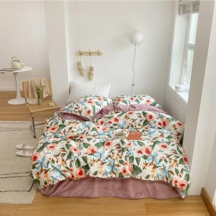 91家纺网 家纺一手货源 找家纺 （总）棉眠 2020新品棉加绒A版纯棉B版水晶绒四件套