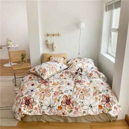 91家纺网 家纺一手货源 找家纺 （总）棉眠 2020新品棉加绒A版纯棉B版水晶绒四件套