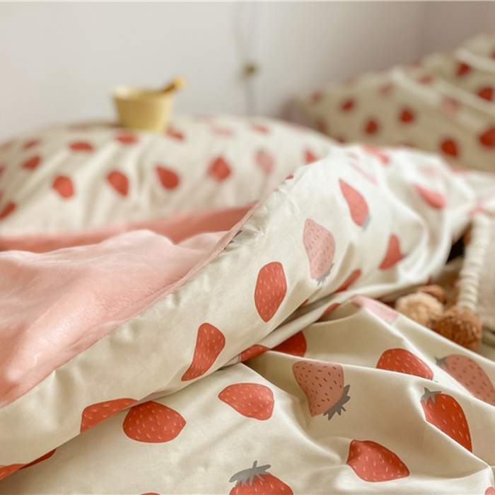 91家纺网 家纺一手货源 找家纺 （总）棉眠 2020新品棉加绒A版纯棉B版水晶绒四件套