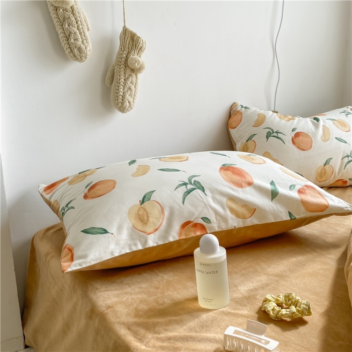 91家纺网 家纺一手货源 找家纺 棉眠 2020新品棉加绒A版纯棉B版水晶绒四件套 果园