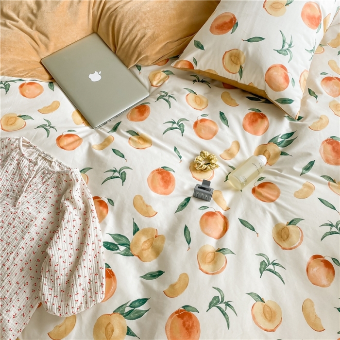 91家纺网 家纺一手货源 找家纺 棉眠 2020新品棉加绒A版纯棉B版水晶绒四件套 果园