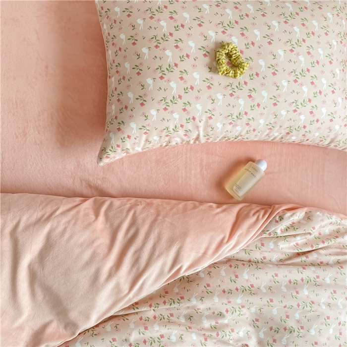 91家纺网 家纺一手货源 找家纺 棉眠 2020新品棉加绒A版纯棉B版水晶绒四件套 瑞贝卡棉加绒