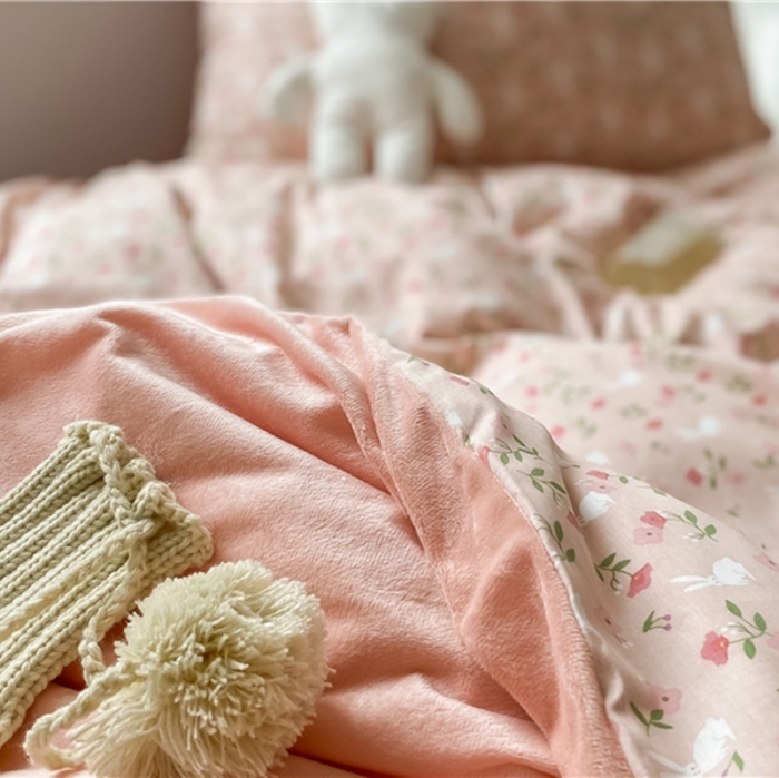 91家纺网 家纺一手货源 找家纺 棉眠 2020新品棉加绒A版纯棉B版水晶绒四件套 瑞贝卡棉加绒