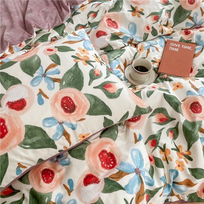 91家纺网 家纺一手货源 找家纺 棉眠 2020新品棉加绒A版纯棉B版水晶绒四件套 塞娜棉加绒