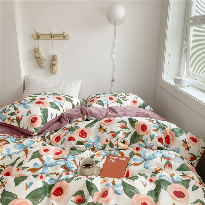 91家纺网 家纺一手货源 找家纺 棉眠 2020新品棉加绒A版纯棉B版水晶绒四件套 塞娜棉加绒