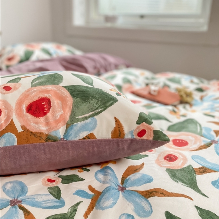 91家纺网 家纺一手货源 找家纺 棉眠 2020新品棉加绒A版纯棉B版水晶绒四件套 塞娜棉加绒