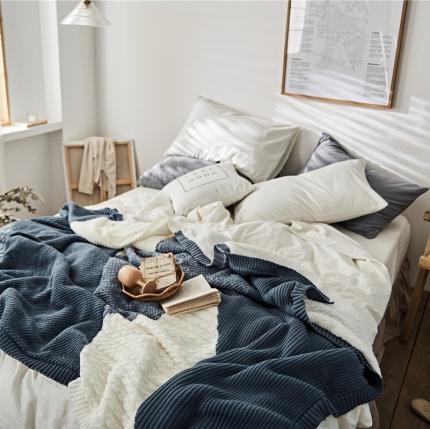 91家纺网 家纺一手货源 找家纺 暖绵绵 新款秋冬黛妮加绒毯 拼蓝