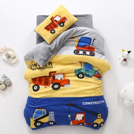 91家纺网 家纺一手货源 找家纺 鱼宝 2020新款大版牛奶绒婴童套件多件套 梦想车队